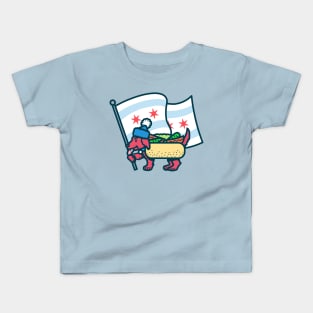 Chicago Dog with Flag Kids T-Shirt